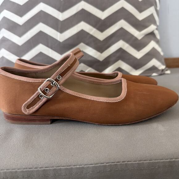 Caron Callahan Woman’s Cognac Brown Ellie Mary Jane Shoe Size 38.5 Made In Peru - Picture 4 of 11